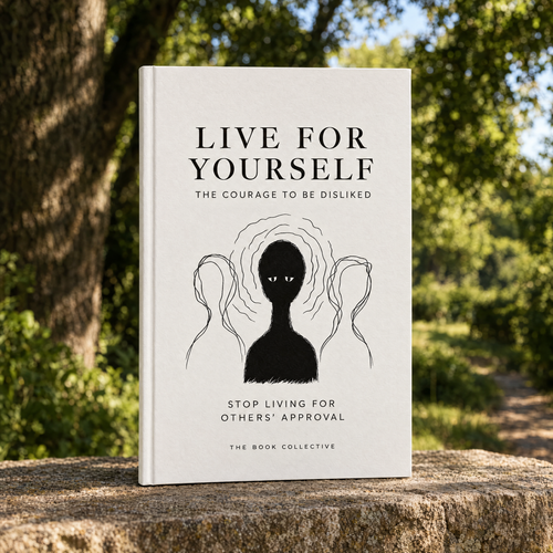 Live for Yourself companion book with The Book Collective branding in a warm outdoor setting.
